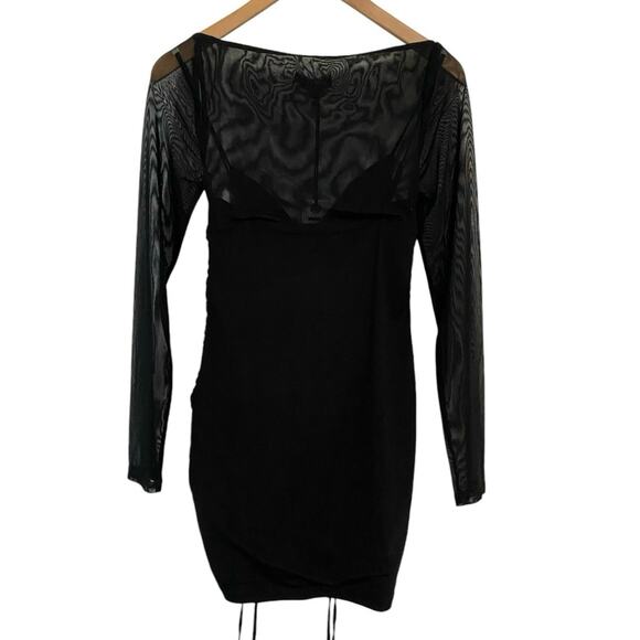I Am Gia Mesh Mini Ruched Adjustable Dress Women Medium Goth Witchy Dark Romance - Picture 2 of 11